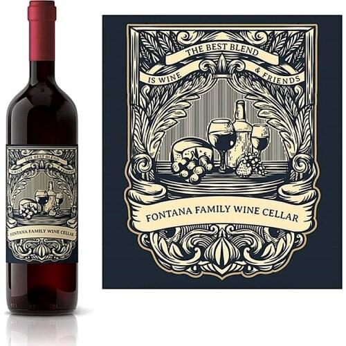 Custom Family Cellars Wine Bottle Label,Personalized Best Blend Family Private Cellar Homemade Wine Label,Friends Share Gifts