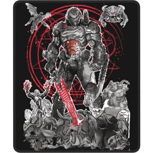 The Hell Walker Mouse Pad Doom Demon Doomguy Horror Metal Videogame Doom Eternal Lockedge Mat Rubber PC Table Decoration Cover