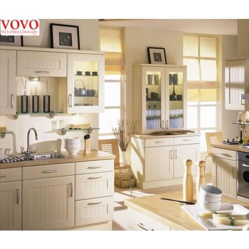 Kitchen cabinets with solid wood frames