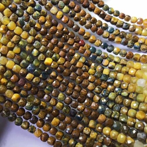 Pietersite stone square faceted 4-4.5mm gradient color for DIY jewelry making loose beads FPPJ wholesale nature gemstone