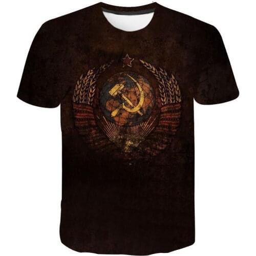 Soviet 3D Russia CCCP design summer fashion style clothing short-sleeved mens and womens T-shirts with modern Moscow design