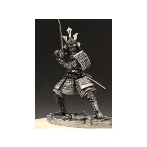 1:24 Scale 75mm Tin Metal Japanese Azuchi-Momoyama Era Warrior Armor Samurai Statuette Figure Ancient Static Soldier Model