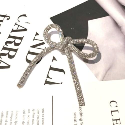 Fashion Exggerated Rhinestone Big Bowknot Shaped Brooch for Women Girls Jewelry