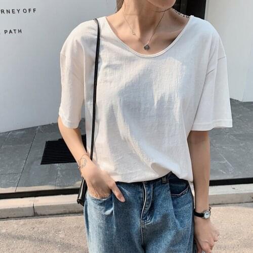 Fashion Logo Printing T Shirts Womens black Short black Sleeve Fashion 100% cotton Female T-Shirts