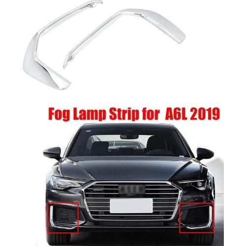 Front Bumper Anti-Scratch Protection Cover Strip Front Fog Lamp Eyebrow Eyelid Cover Trim Decoration for A6L 2019