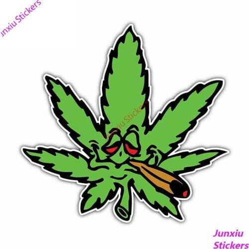Pot Grass Smoking Car Sticker for Bumper Window Laptop Windshield Decorative Occlusion Scratch Graffiti Car Decoration KK13*12cm