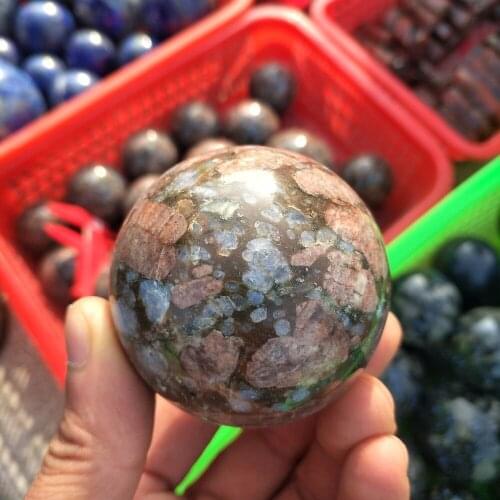 Natural red and blue dot gem Hand-polished ball