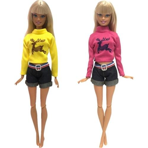 NK Newest Two-Piece Doll Casual Suit Sports Fashion Dress Beautiful Growth For Barbie Doll Best Girl Gift 131A