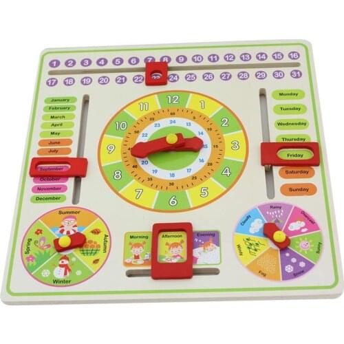2019 NEW Clock Hanging Board Multi-Functional Training Clock Calendar Board Early Childhood Education Parent-Child Toy