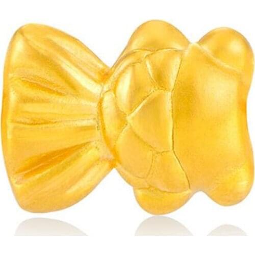 New Arrival Pure 24K Yellow Gold Bracelet 3D 999 Gold Fish Pink Crystal Bracelet