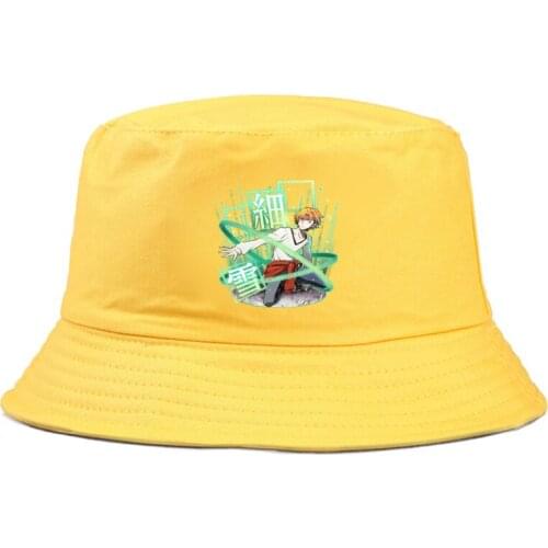 Bungo Stray Dogs print Simple Style Fisherman cap Panama Street Side Seaside Beach Tourism Bucket Hat Drivers Cap