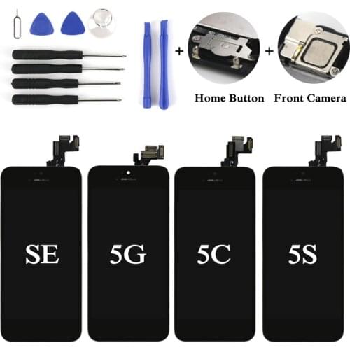 Complete LCD For iPhone 5 5S 5C SE Screen Display Full Assembly With Touch Screen With Home Button&Front Camera With Tools
