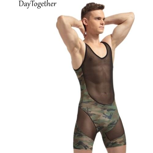Manufacturers supply mens lingerie wholesale jumpsuits sexy underwear underwear camouflage clothing
