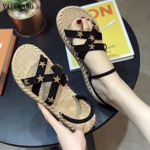 Large size 35-43 Women Slippers Summer Casual Flat Heel Open Toe Beach Sand Holiday Shoes Female Flats Sandals