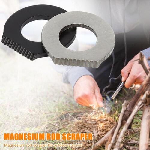 Stainless Steel Outdoor Survival Camping Scraper Flint Bottle Opener Tools Black and Silver Fire Starter Multi-function Scraper