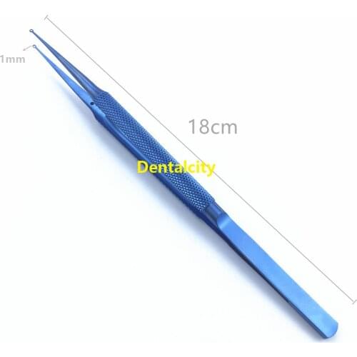 18cm Titanium Ringtip Forceps microscopy Surgery Micro Fine Whole Ring Tip