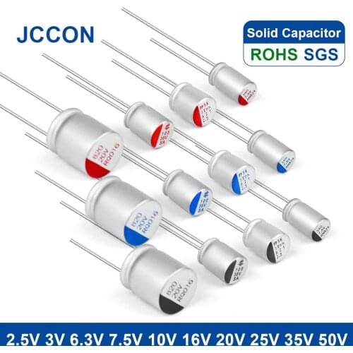 10PCS Solid Capacitor Motherboard 2.5V 3V 6.3V 7.5V 10V 16V 20V 25V 35V 50V 100UF 270UF 470UF Graphics Card Solid Capacitor