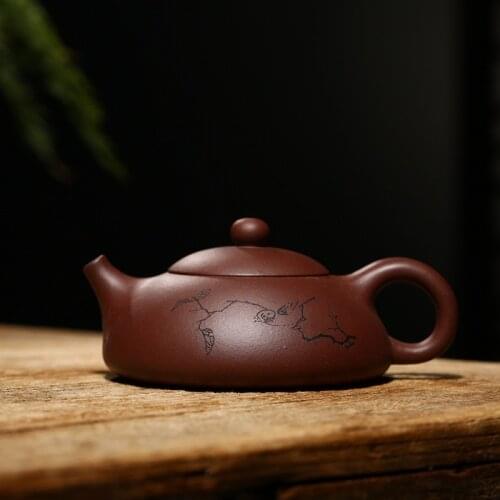 WSHYUFEI Chinese Yixing Teaware Half Moon Purple Sand Teapot filter Tea Pot Yixing Purple Clay Ore customized gifts authentic