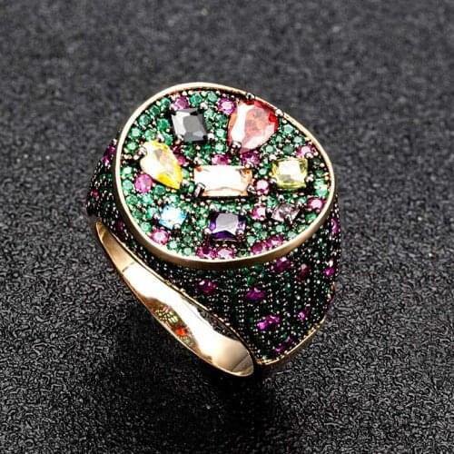 Zlxgirl jewelry full cubic zircon womens wedding finger rings jewelry high Dubai Gold color bridal rings anniversary Aneis