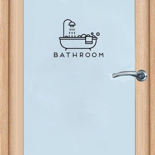 Funny Bathroom Toilet Door Room Decoration Fashion Bathroom Accessories Graphical Wall Decals Kids Cute Poster Mural LY1595