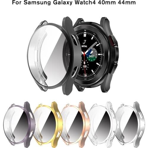 Electroplating protective sleeve For Samsung Galaxy Watch 4 40mm 44mm Protector Case Full Screen Protector Watch4 Accessories