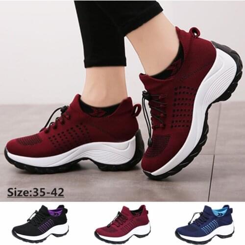 Women Sneakers Outdoor Casual Fashion Shake Shoes Breathable Platform Walking Shoes