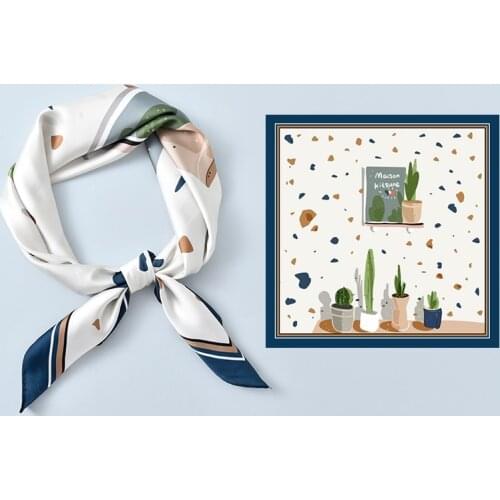 Women Scarf Silk Satin Bandana Summer Square Small Bag Wrap Bohemian Retro Paisley Ladies Scarves