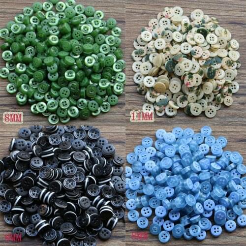 100 pieces of resin button clip round mixed four hole suitable for clothing DIY button bag accessories