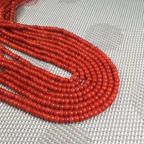 2020 New Ladies DIY Bracelet Necklace Jewellery Beads Exquisite Gift Red Coral Beads Bead Size 3x4mm