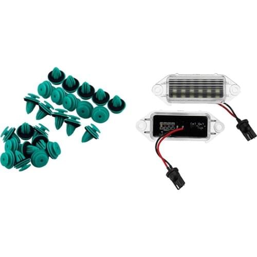 25 Pcs Trim Panel Nylon Retainer Clips for Toyota & 2Pcs License Plate Light Lamp for Mitsubishi Lancer X Evo 2003-2017