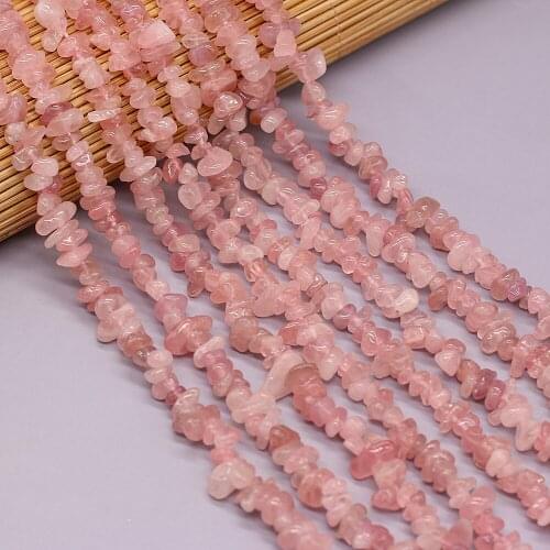 40cm Natural Crystal Rose Quartzs Stone Freeform Chips Gravel Loose Beads for Women Bracelet Necklace Accessories Size 3x5-4x6mm