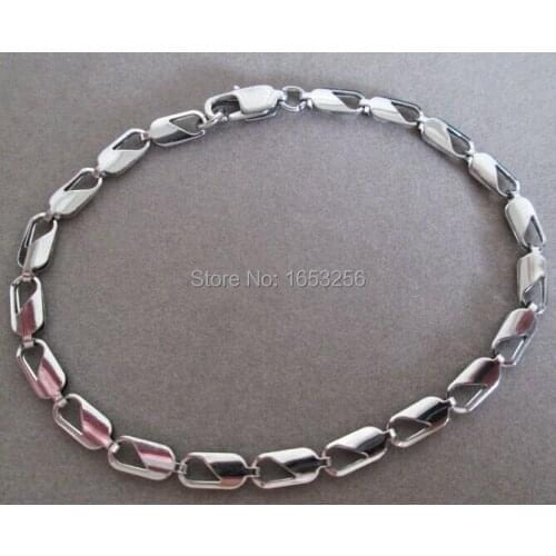 In bulk 5pcs lot Shiny 4mm 316L Stainless Steel Charming Flat Chain Link Bracelet For Women Ladies 8