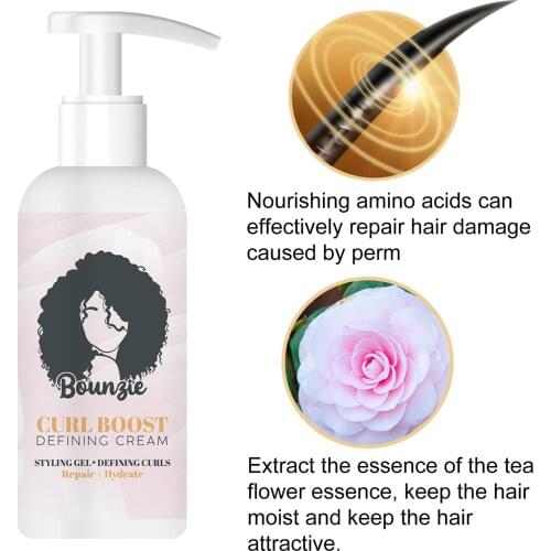 50ml Curl Defining Boost Cream Elastin Curly Hair Moisturizing Styling Repair Curling Essence Hair Care For Salon Supply