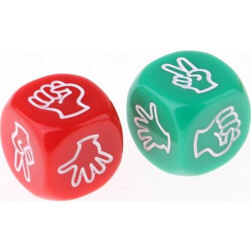 6Pcs Multicolor Dices Rock Paper Scissors Dice Party Finger-Guessing Game