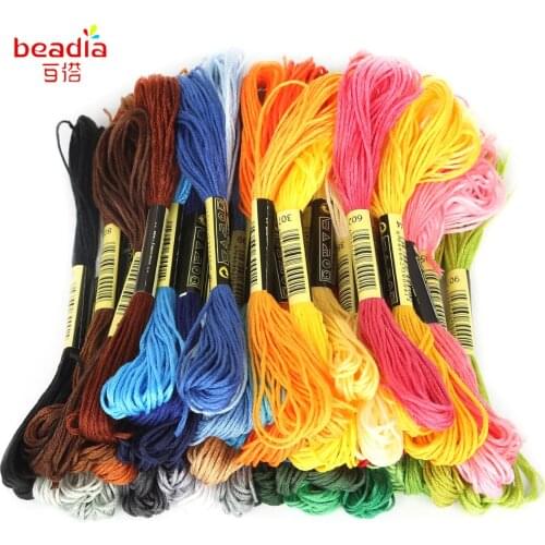 8pcs/Set Similar DMC Threads Cross Stitch Floss Cotton 7.5 meters Embroidery Thread Floss Sewing Skeins Craft Knitting Supplies