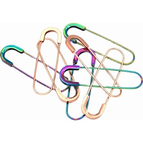80mm Rainbow Safety pins big pins kilt pin brooches Broochs metal safety pins Larger Safety Pins Kilt Pins-6pcs