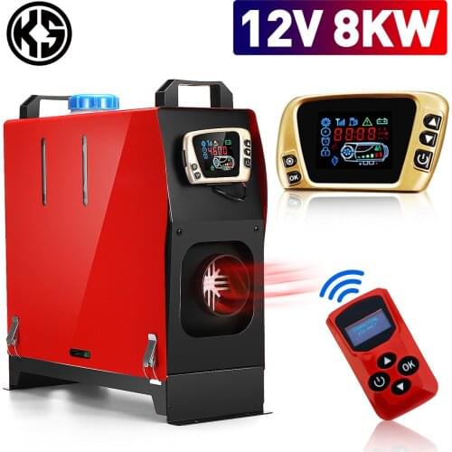 KS Car Heater All In One 8KW 12V Air Diesels Parking Heater 1/4Holes Car Heater For Trucks Motor-Homes Boats Bus LCD Switch