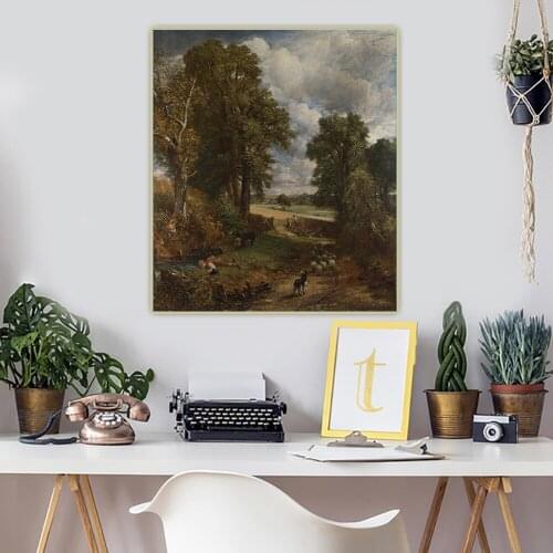 Citon John Constable《The Cornfield》Canvas Art Oil painting Artwork Poster Picture Modern Wall Decor Home Living room Decoration