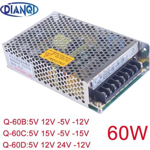 DIANQI quad output Switching power supply 60W 5V 12V -5V -12V 24V power suply Q-60 ac dc converter