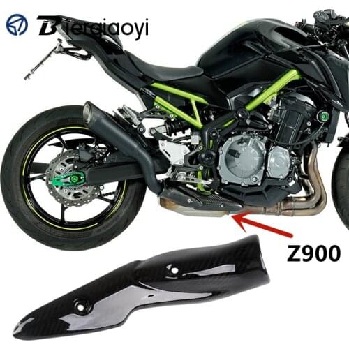 For Kawasaki Z900 Motorcycle Exhaust Pipe Carbon Fiber Heat Shield Cover Guard Anti-Scalding Shell Z900 2017 2018 2019 2020 2021