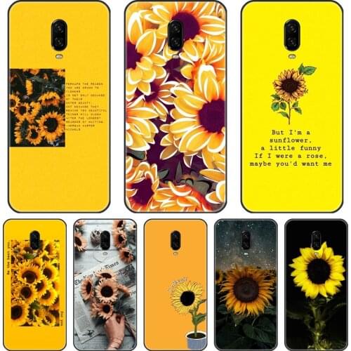 For OnePlus 3 3T 5 5T 6 6T 7 7 Pro Phone Case Silicone Yellow Sunflower Soft Back Cover For One Plus 3 3T 5 5T 6 6T 7 7 Pro