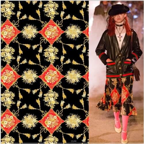 European G brand new spring/summer custom printed fabric Flower cluster pattern fabric factory shop support G logo customization