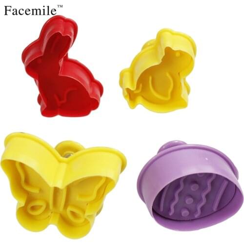 Fondant Cookie Decor Mold Baking Biscuit Pastry Mold Butterfly,Rabbit,Chick,Easter Egg Animal Fondant Cookie Cutter Biscuit Gift
