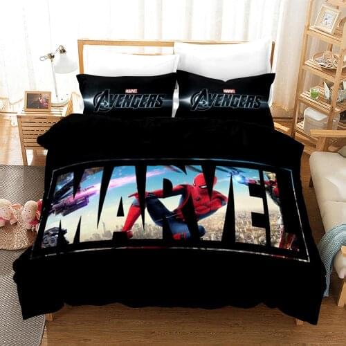 Marvel spider man king size bedding set for kids bed decor quilt covers double 3pcs home textile children free shipping discount