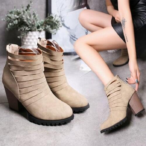 New autumn and winter womens boots suede boots childrens boots thick with shoes zipper Martin fashion retro boots black non-sl