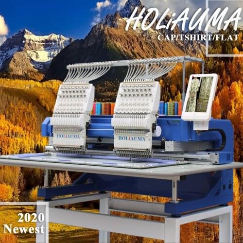 Single/double head 15 needles computerized hat embroidery machine like bordadora brother beaded 6 head embroidery machine