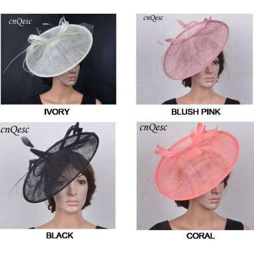 Wholesale BIG Sinamay Fascinator/Sinamay womens hat with feathers for kentucky derby and wedding.diameter 35cm . FREE SHIPPING