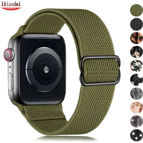 Scrunchie Strap for Apple watch band 44mm 40mm iWatch 38mm 42 mm Elastic Nylon solo Loop bracelet applewatch series 6 5 4 3 Se