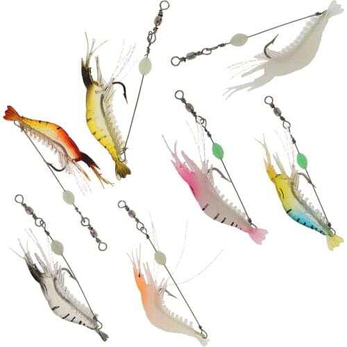 Fishing Lure Crankbait Hooks Minnow Shrimp Prawn Baits Tackle Saltwater Fish