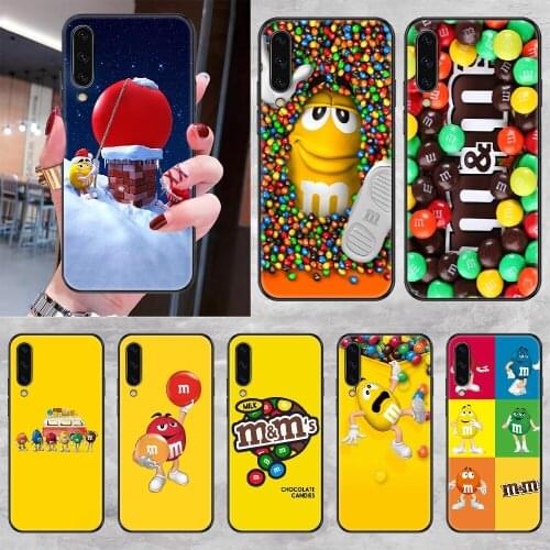 M&M Chocolate Phone case For Samsung Galaxy A 3 5 7 8 10 20 21 30 40 50 51 70 71 E S 2016 2018 4G black tpu hoesjes silicone
